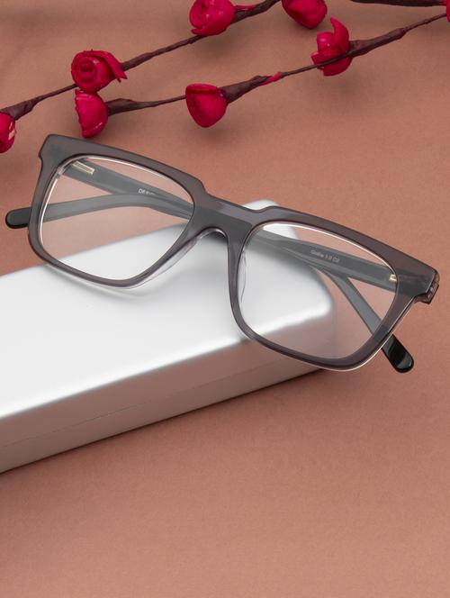 ted smith transparent grey wayfarer premium italian acetate frames for unisex - 22017757 - Standard Image - 0