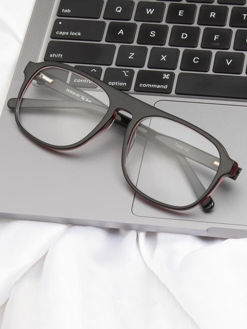 ted smith black inside maroon aviator premium italian acetate frames for unisex - 22017781 - Standard Image - 0