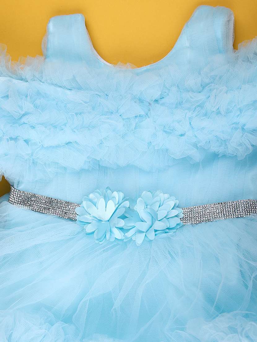 Girls Solid Sleeveless Ruffle Dress - 22017858 -  Standard Image - 3
