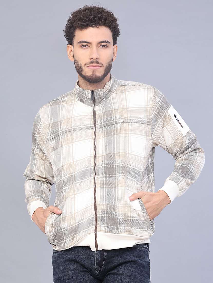 men checkered long sleeve sweatshirt - 22017957 -  Standard Image - 3