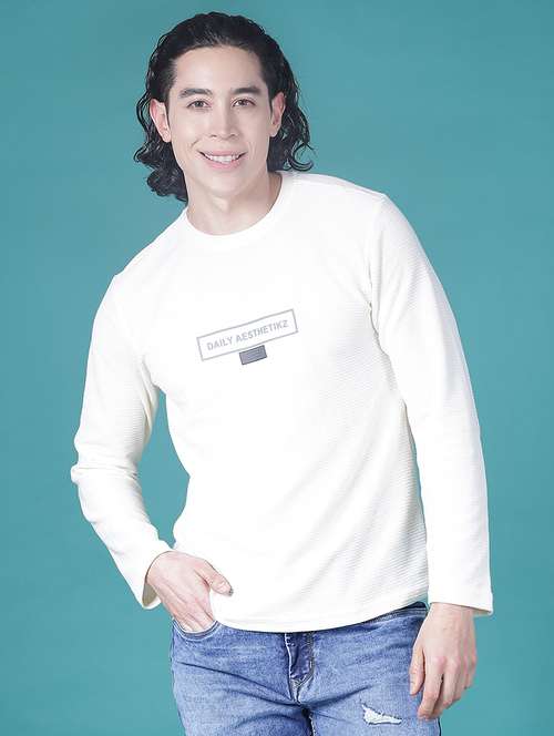 men chest print long sleeve regular fit t-shirt - 22018044 -  Standard Image - 0