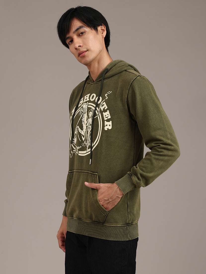men printed long sleeve hooded sweatshirt - 22018066 -  Standard Image - 3