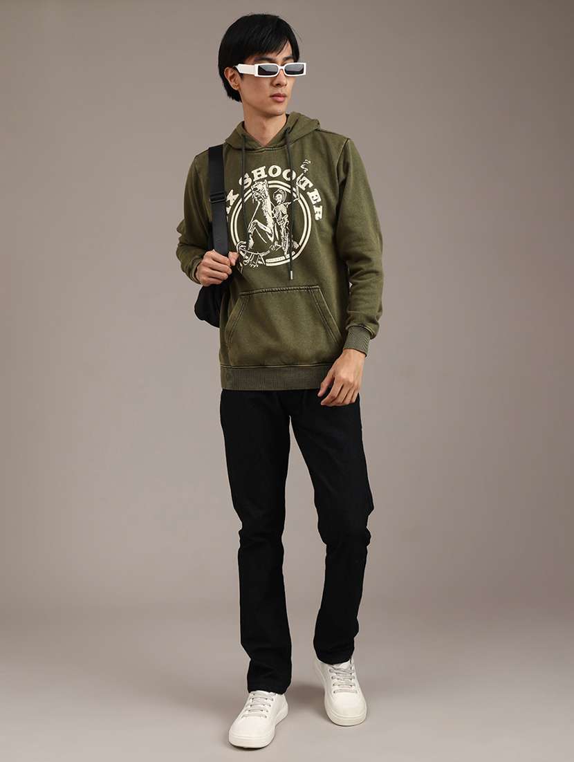 men printed long sleeve hooded sweatshirt - 22018066 -  Standard Image - 5