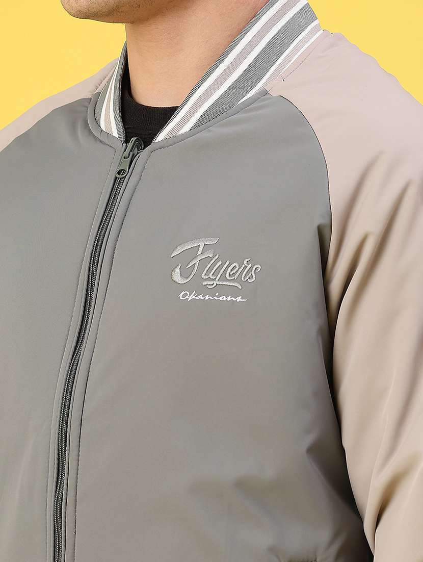 men color blocked long sleeve reversible bomber jacket - 22018078 -  Standard Image - 5