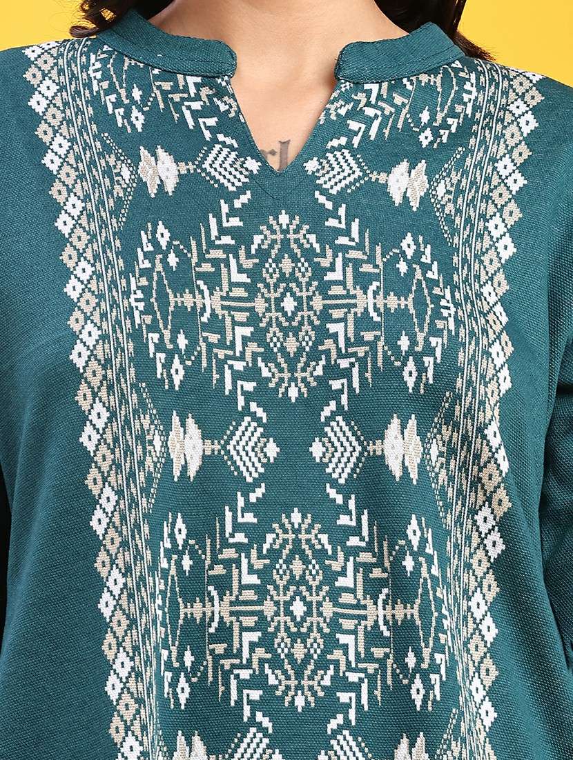 women long sleeve straight woolen kurta - 22018081 -  Standard Image - 5