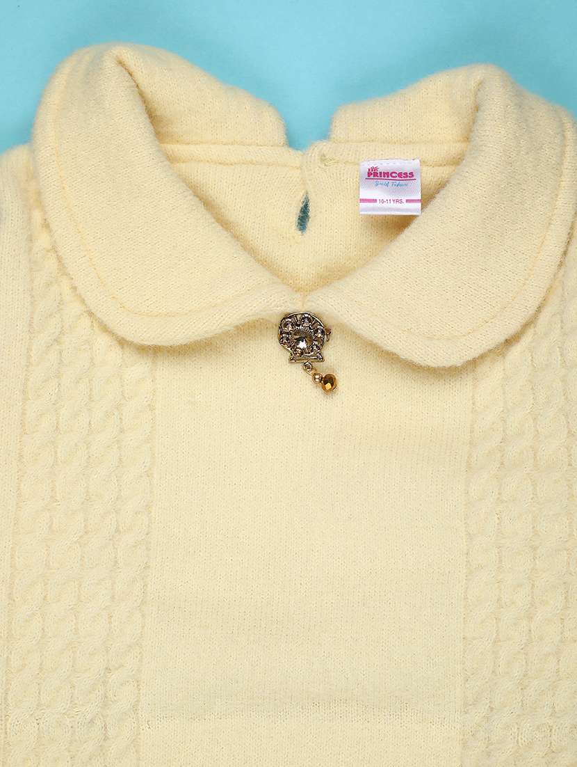 yellow cotton blend regular sweaters & cardigan - 22018087 -  Standard Image - 3
