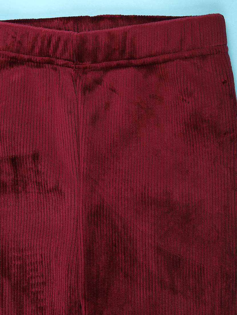 girls solid mid rise winterwear leggings - 22018094 -  Standard Image - 3