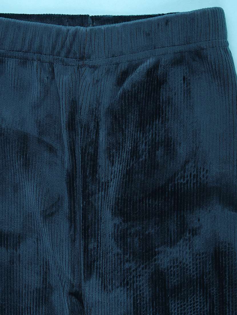 girls solid mid rise winterwear leggings - 22018095 -  Standard Image - 3