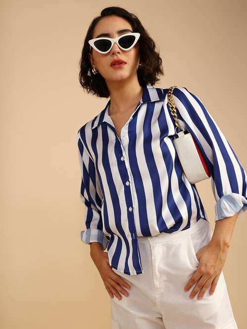 women striped long sleeve regular fit shirt - 22018156 -  Standard Image - 0