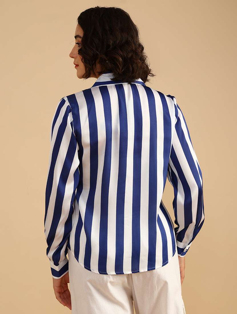 women striped long sleeve regular fit shirt - 22018156 -  Standard Image - 3