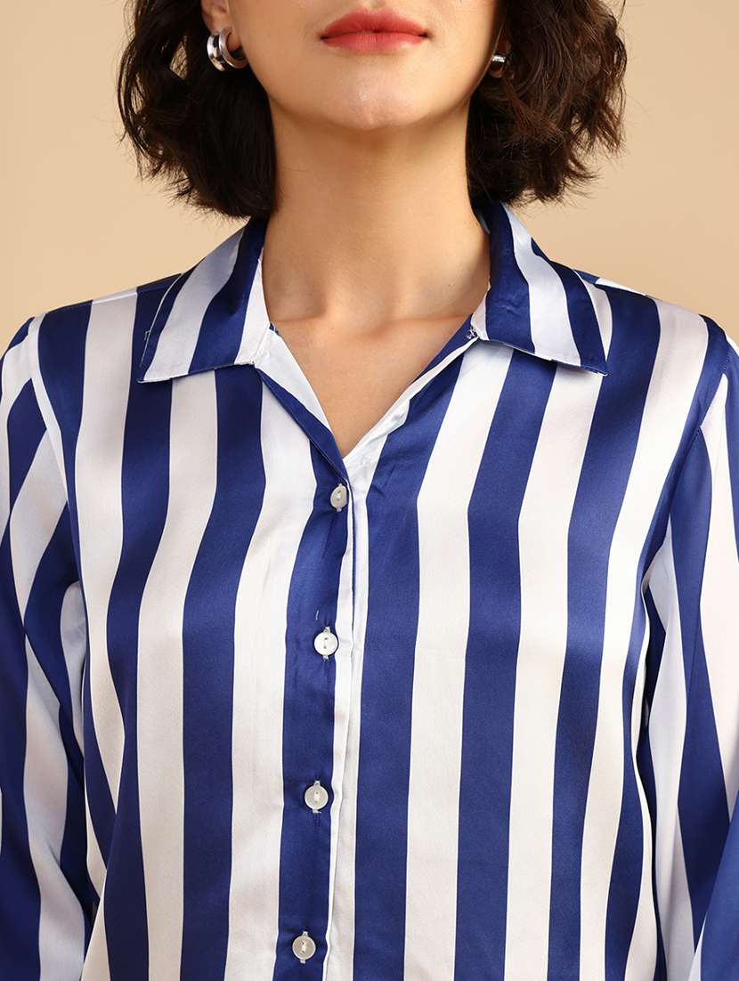 women striped long sleeve regular fit shirt - 22018156 -  Standard Image - 5