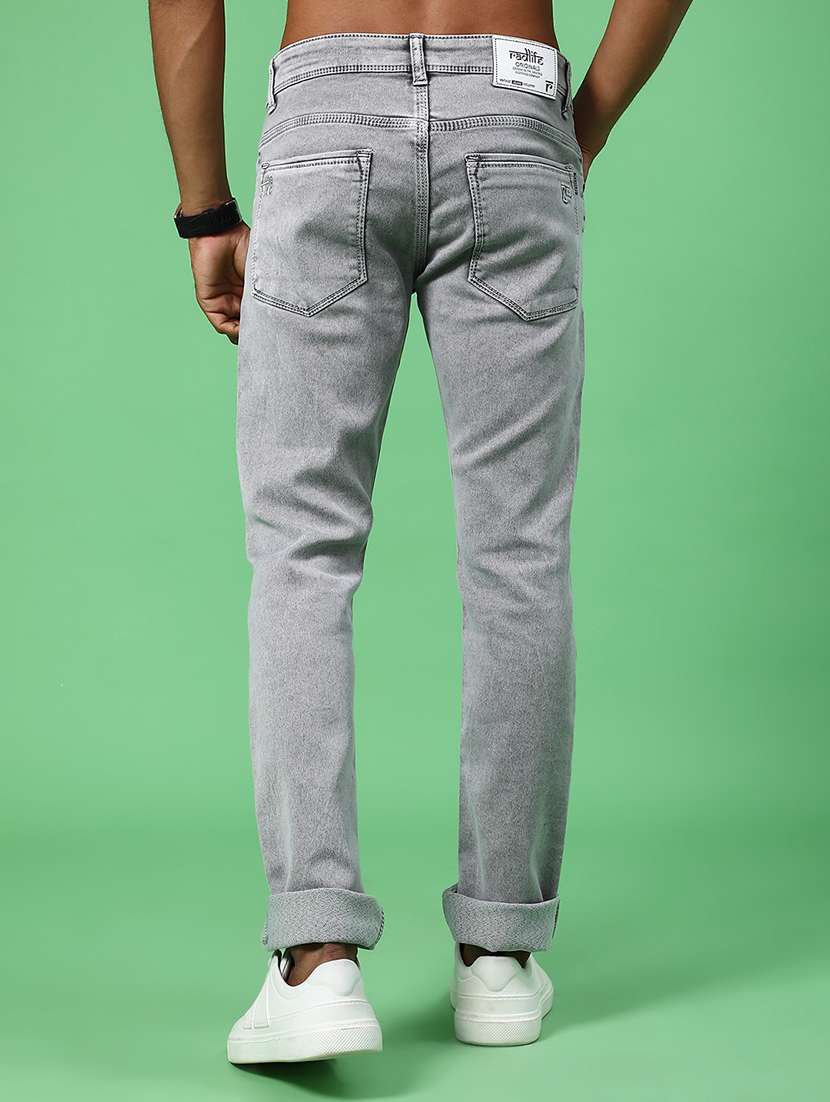 men plain mid rise full length jeans - 22018170 -  Standard Image - 3