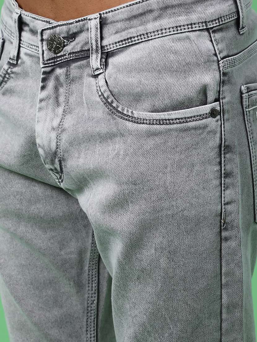 men plain mid rise full length jeans - 22018170 -  Standard Image - 5