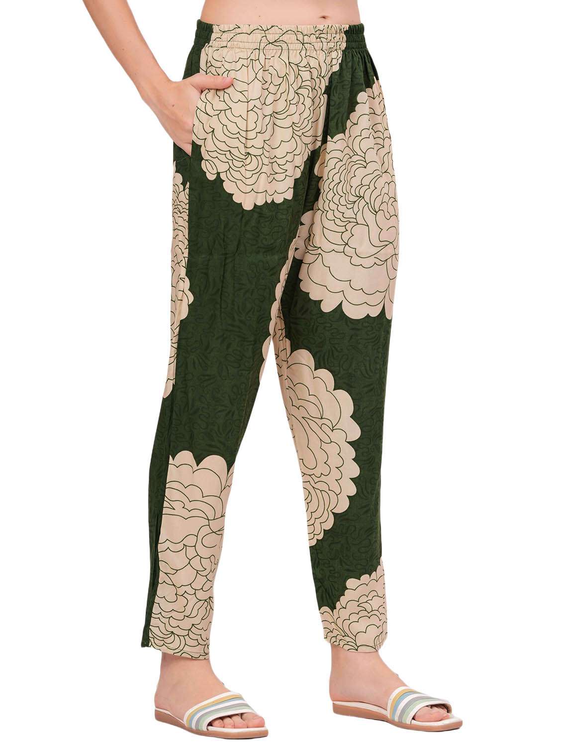 green rayon pyjama set nightwear - 22018210 - Standard Image - 3