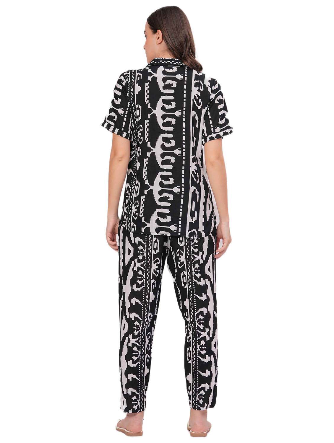 women printed nightwear pyjama set - 22018213 - Standard Image - 3