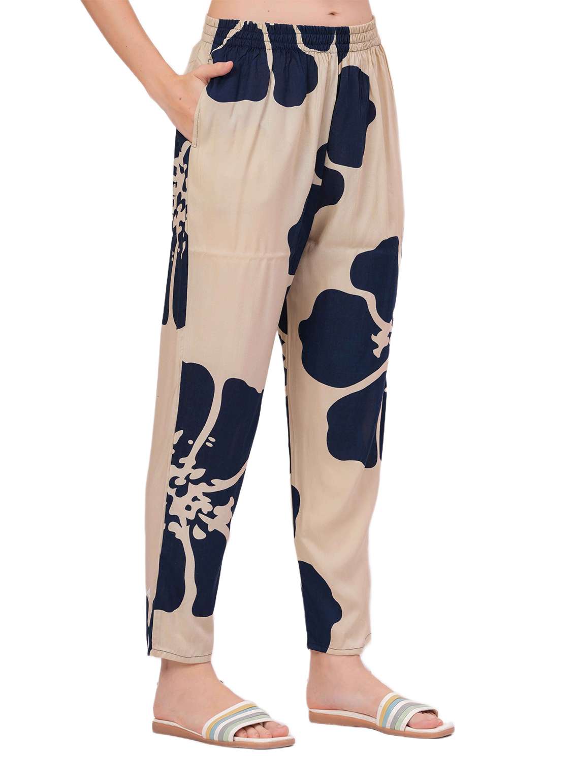women printed short sleeve nightwear pyjama set - 22018215 - Standard Image - 5