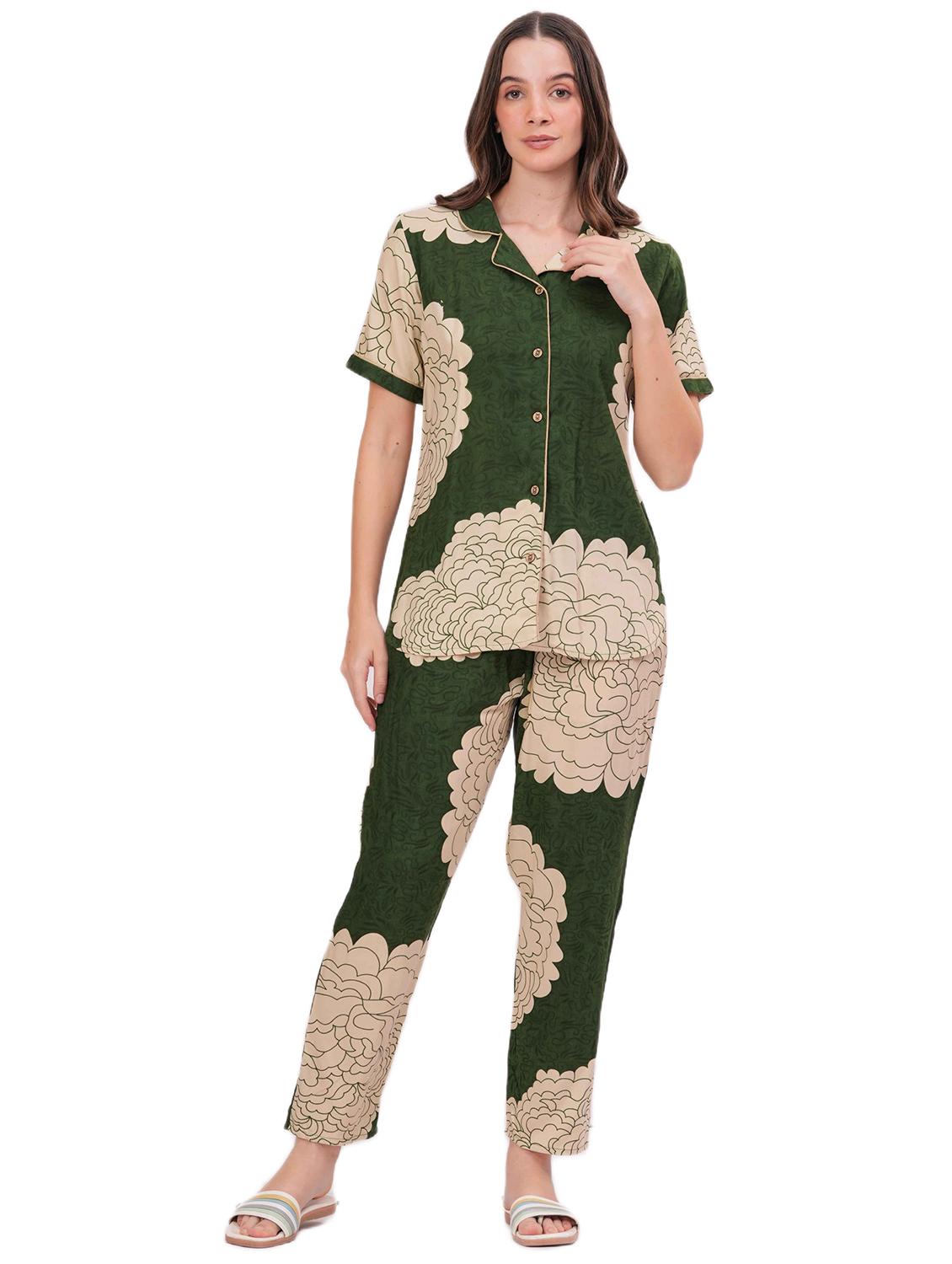 women printed short sleeve nightwear pyjama set - 22018218 - Zoom Image - 0
