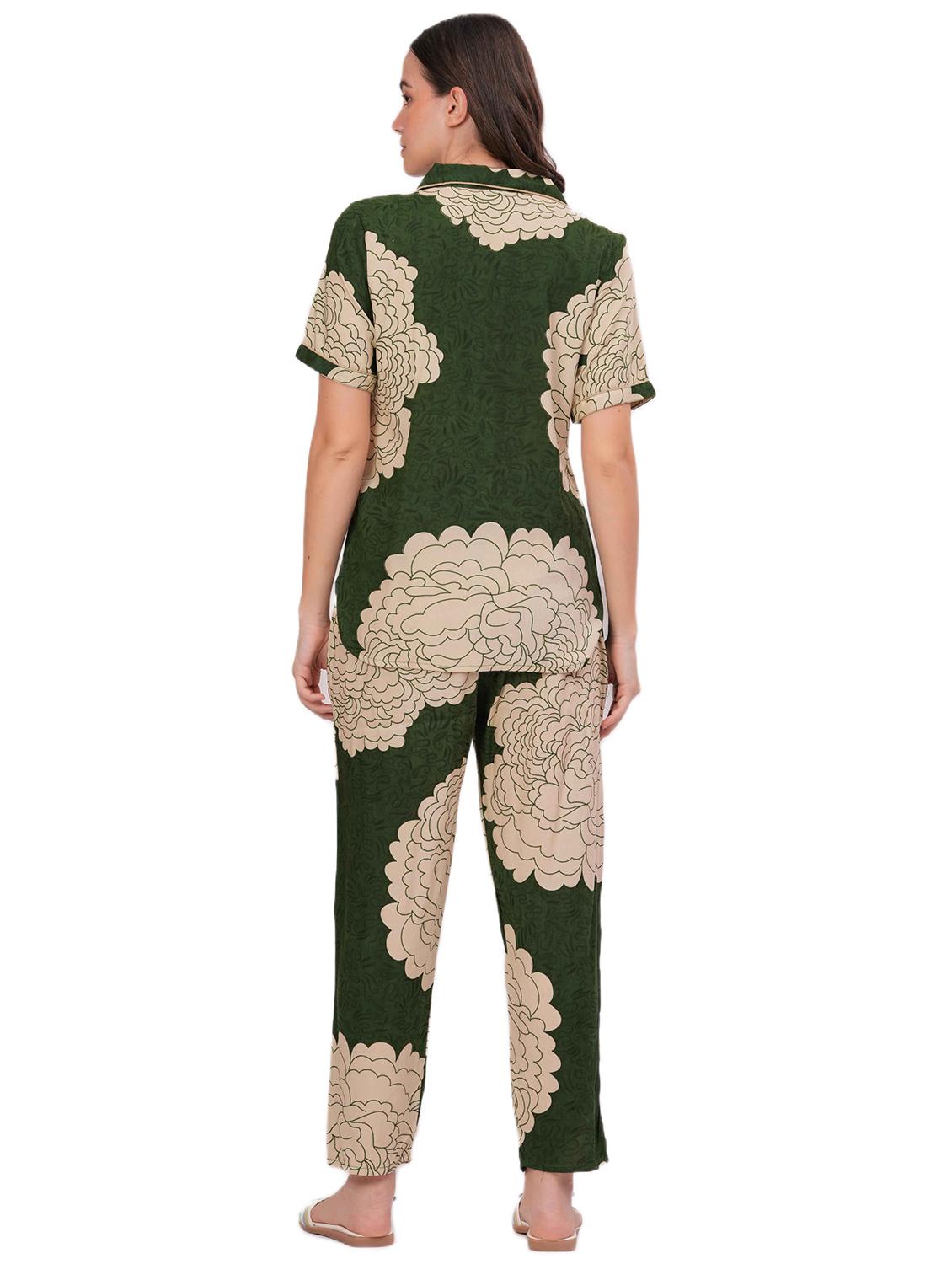 women printed short sleeve nightwear pyjama set - 22018218 - Standard Image - 3