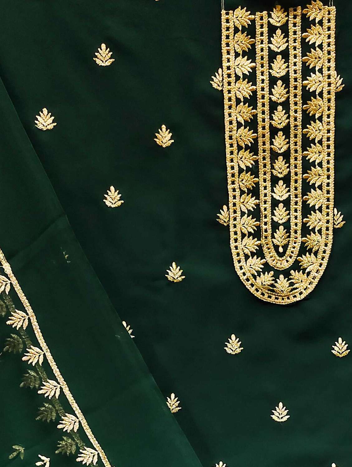 women solid with work embroidered unstitched suit set - 22018279 -  Standard Image - 3