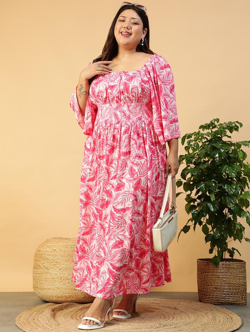 women plus size puff sleeve fit & flare dress