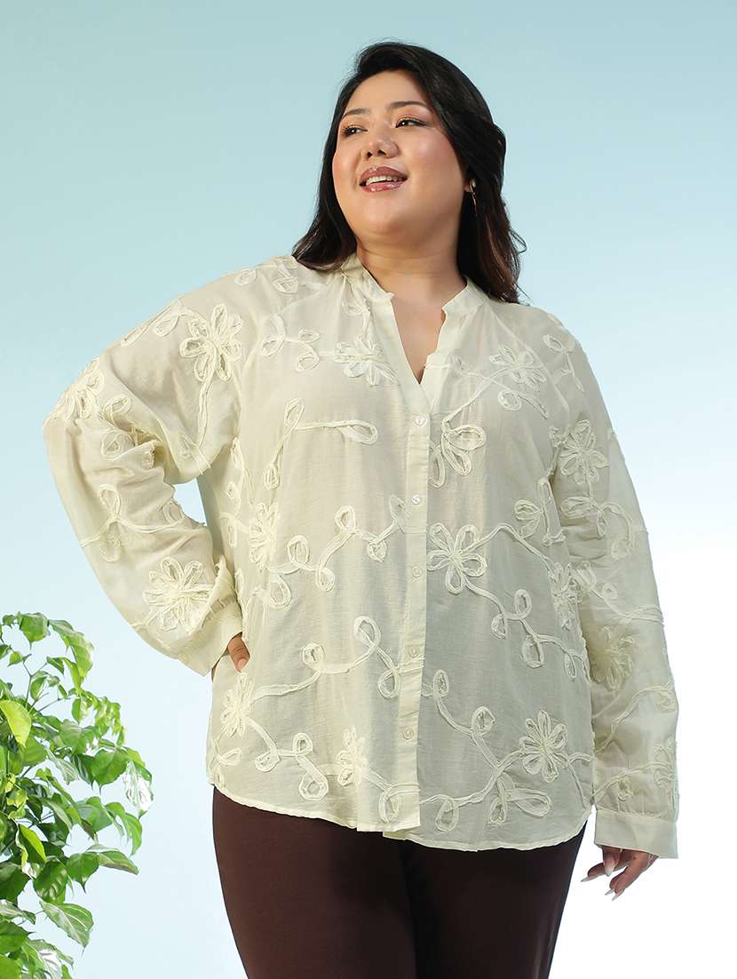 cream cotton regular top