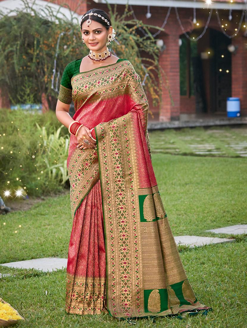women self design kanjivaram saree with blouse