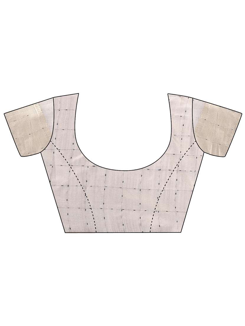 women checkered bordered saree with blouse - 22018386 -  Standard Image - 5