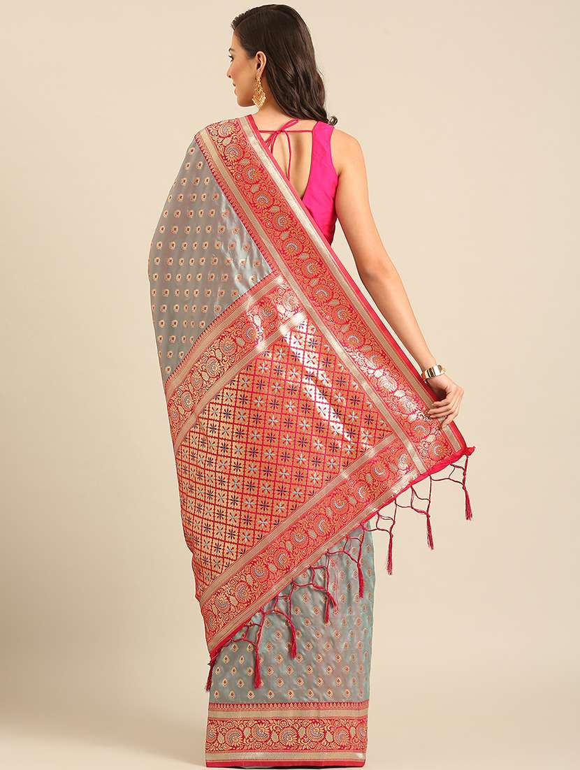 women self design banarasi saree with blouse - 22018546 - Standard Image - 3