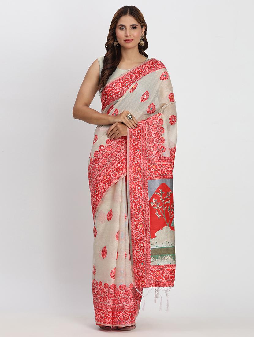 women self design bordered saree with blouse - 22018553 -  Zoom Image - 0