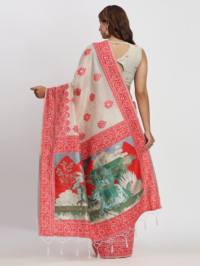 women self design bordered saree with blouse - 22018553 - Standard Image - 3