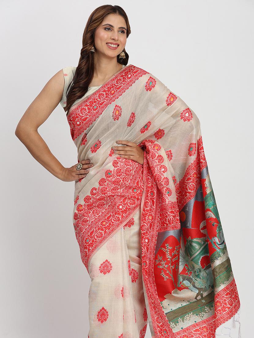women self design bordered saree with blouse - 22018553 - Standard Image - 5