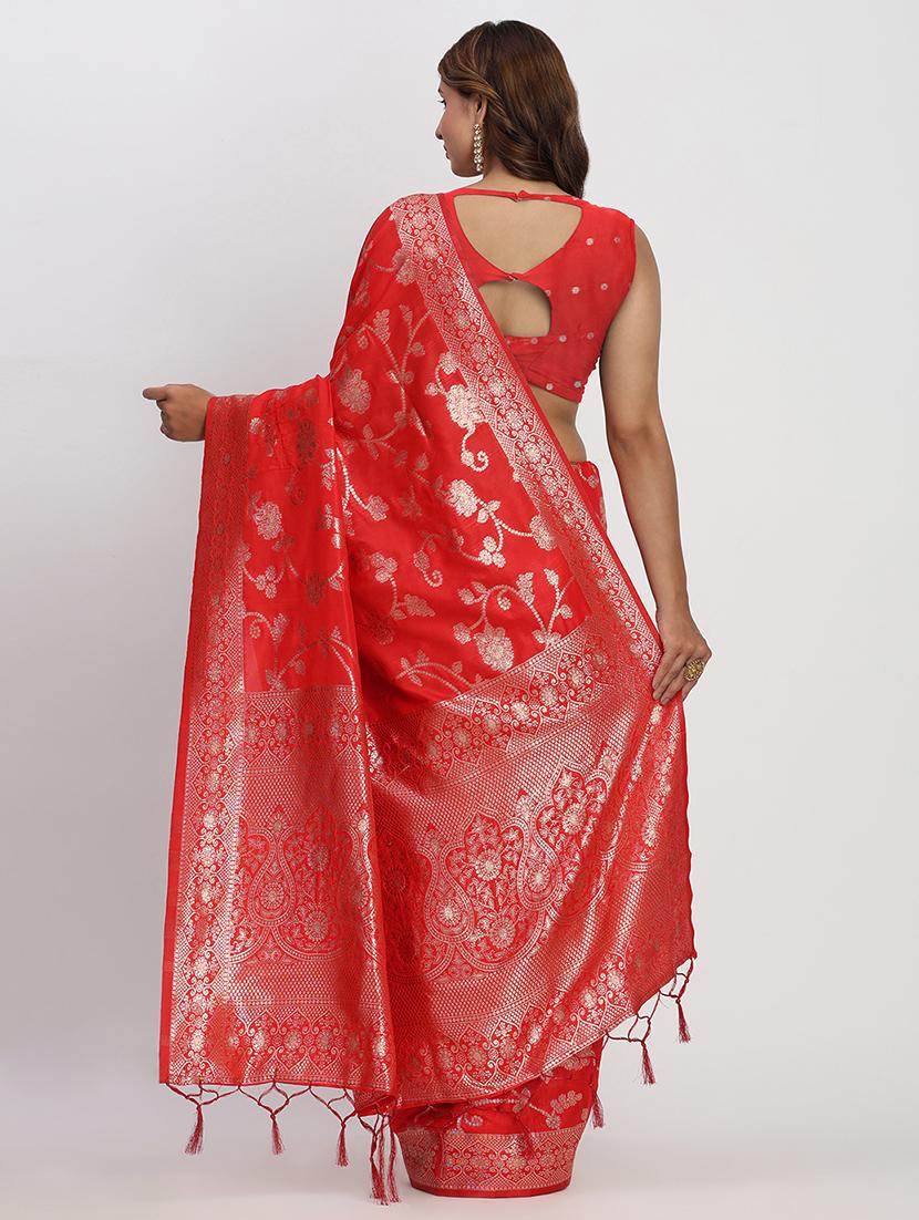 women self design banarasi saree with blouse - 22018554 - Standard Image - 3