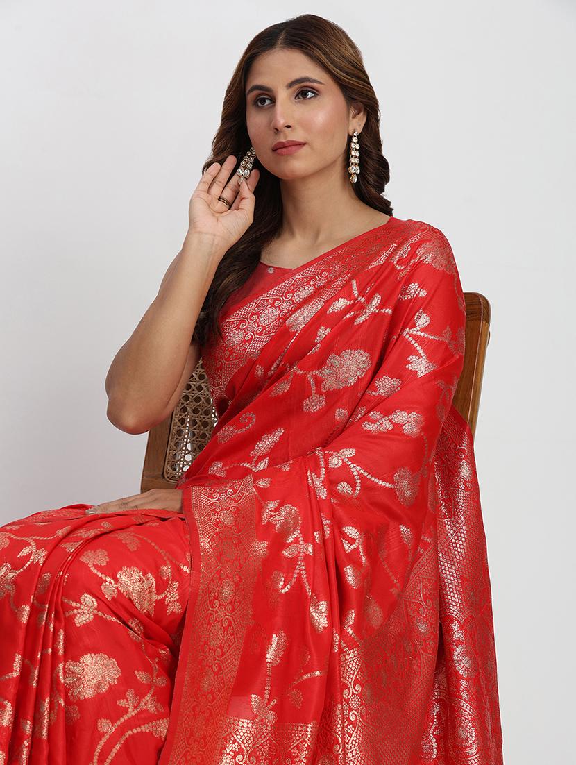 women self design banarasi saree with blouse - 22018554 - Standard Image - 5