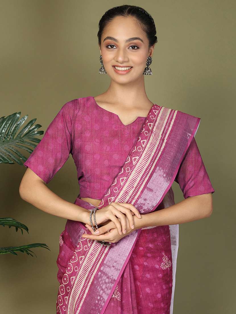 women printed ready to wear saree with blouse - 22018570 -  Standard Image - 3