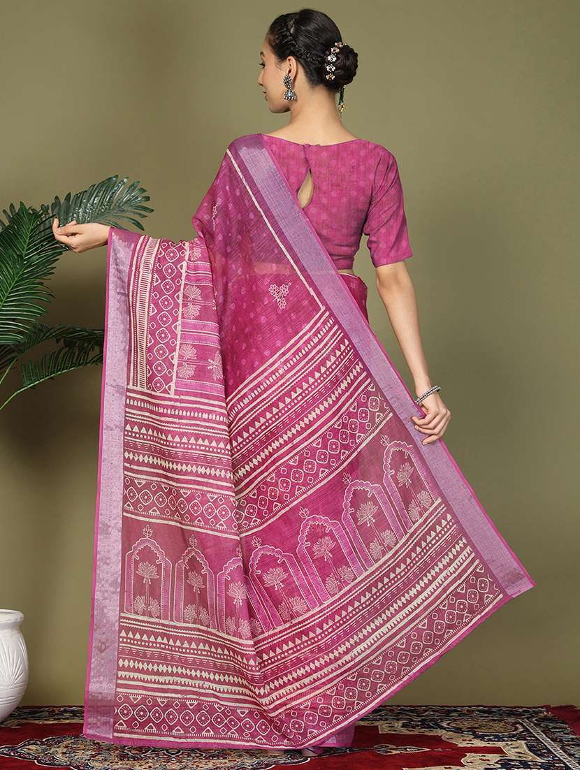 women printed ready to wear saree with blouse - 22018570 -  Standard Image - 8