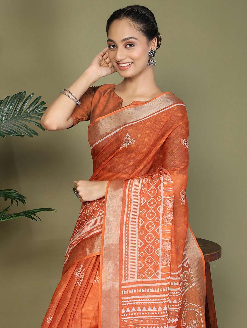 women printed ready to wear saree with blouse - 22018571 -  Standard Image - 3
