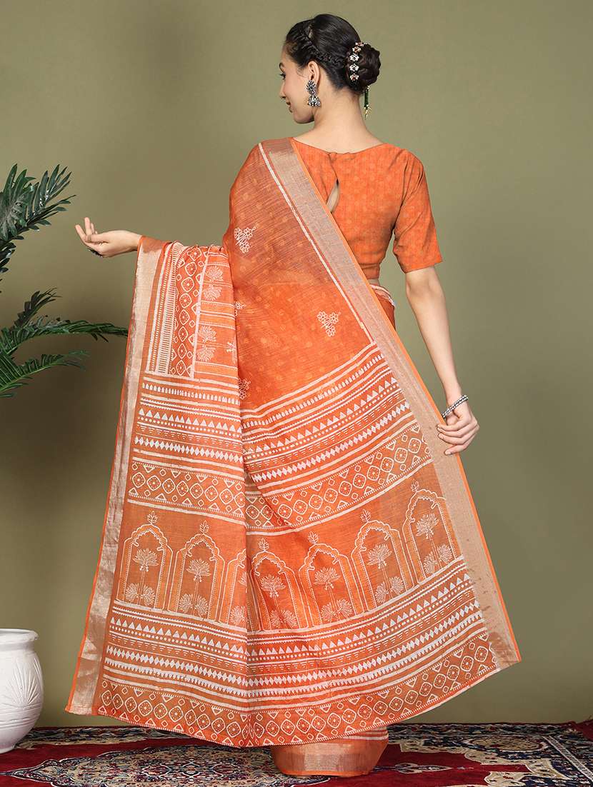 women printed ready to wear saree with blouse - 22018571 -  Standard Image - 5
