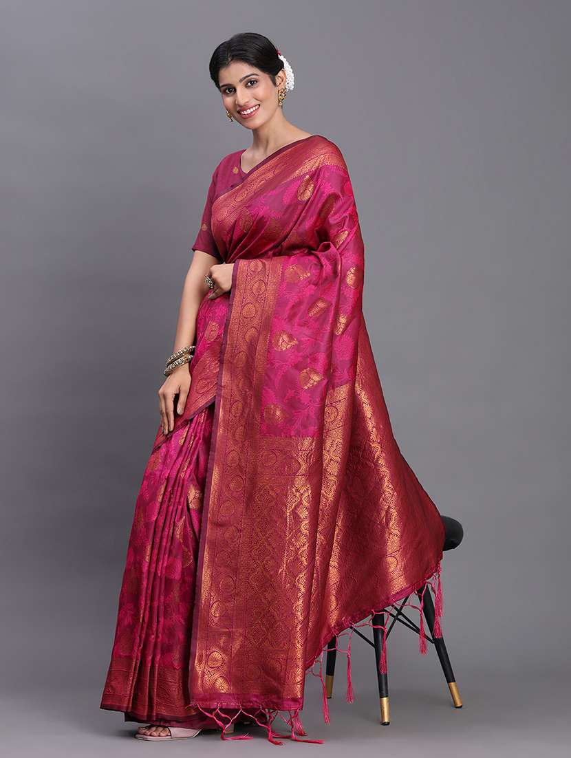 women self design banarasi saree with blouse - 22018601 -  Standard Image - 5