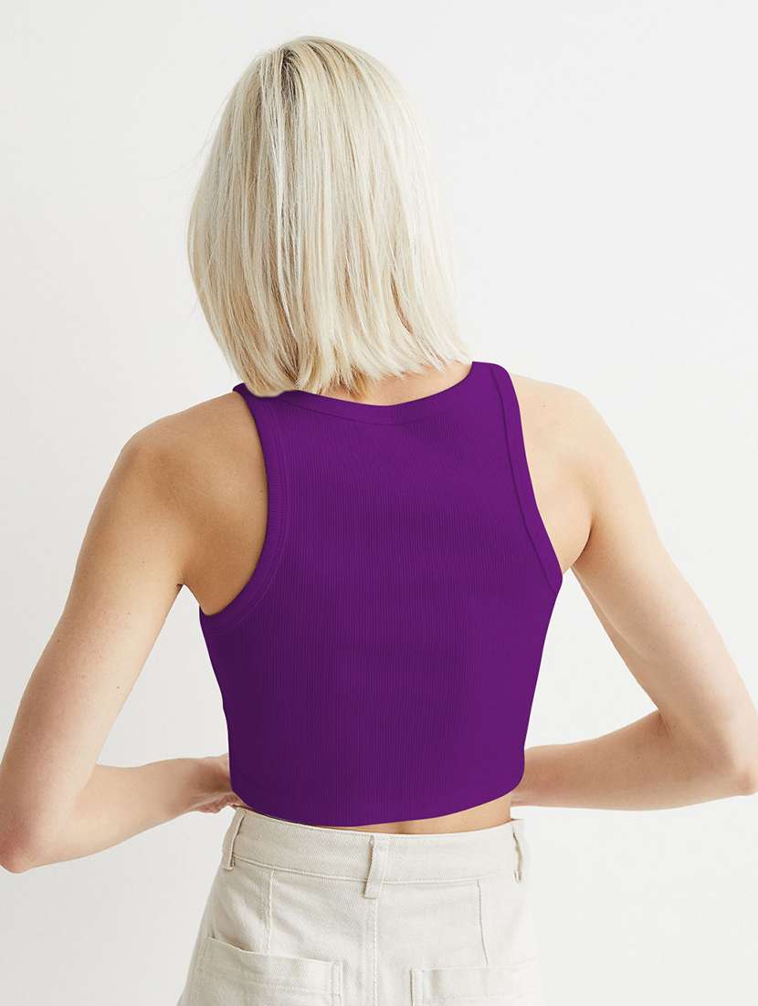 women pack of 2 solid sleveeless crop top - 22018861 - Standard Image - 3
