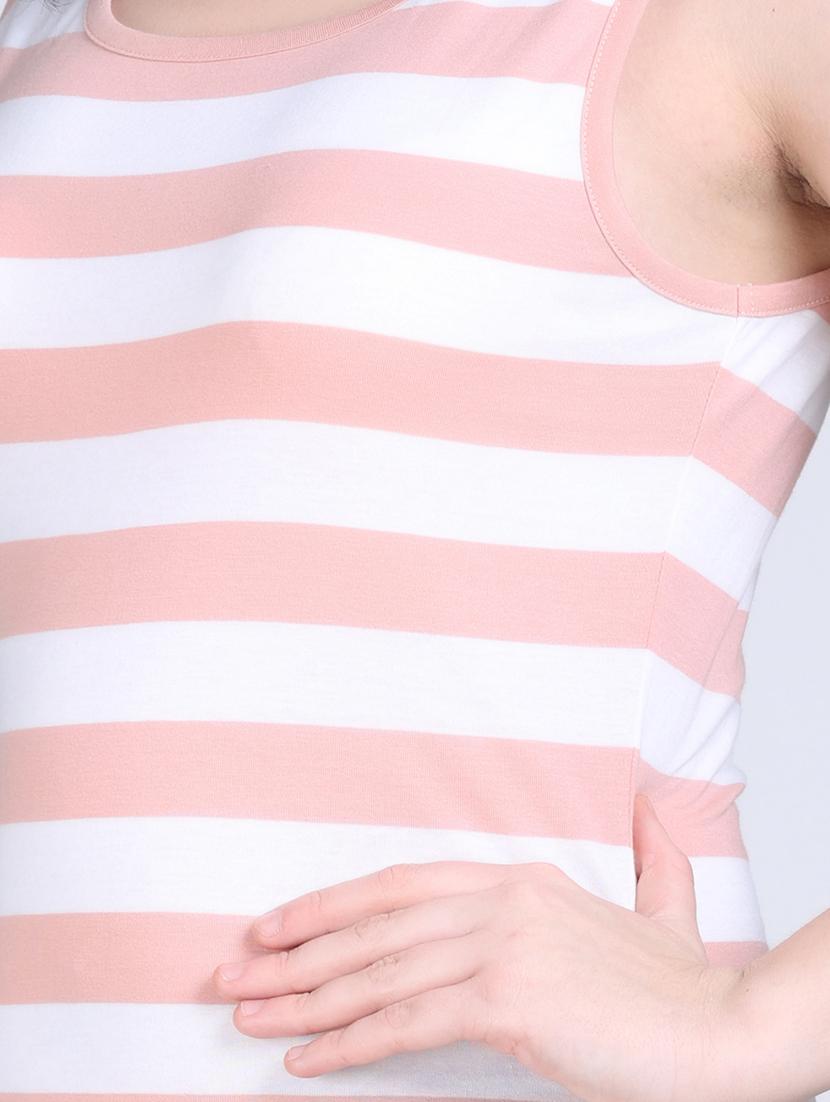 women striped sleeveless straight long top - 22018878 - Standard Image - 5