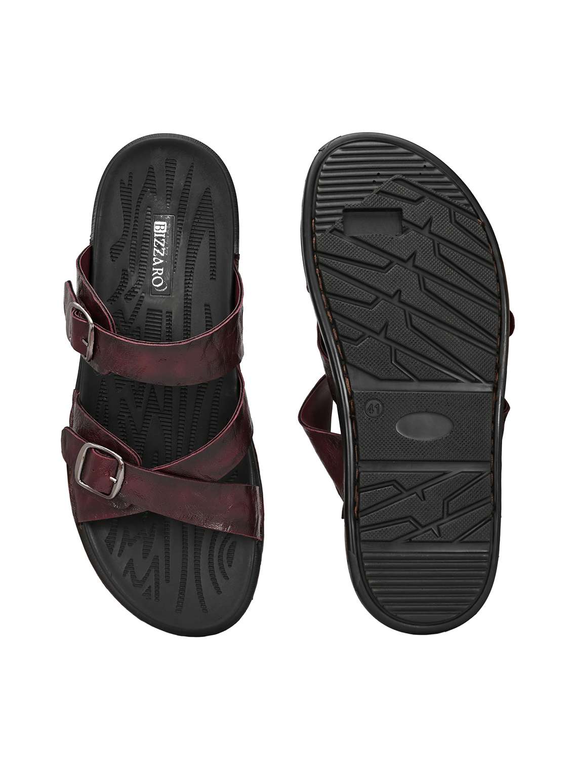 men's red synthetic casual slip on sandal - 22018920 - Standard Image - 5
