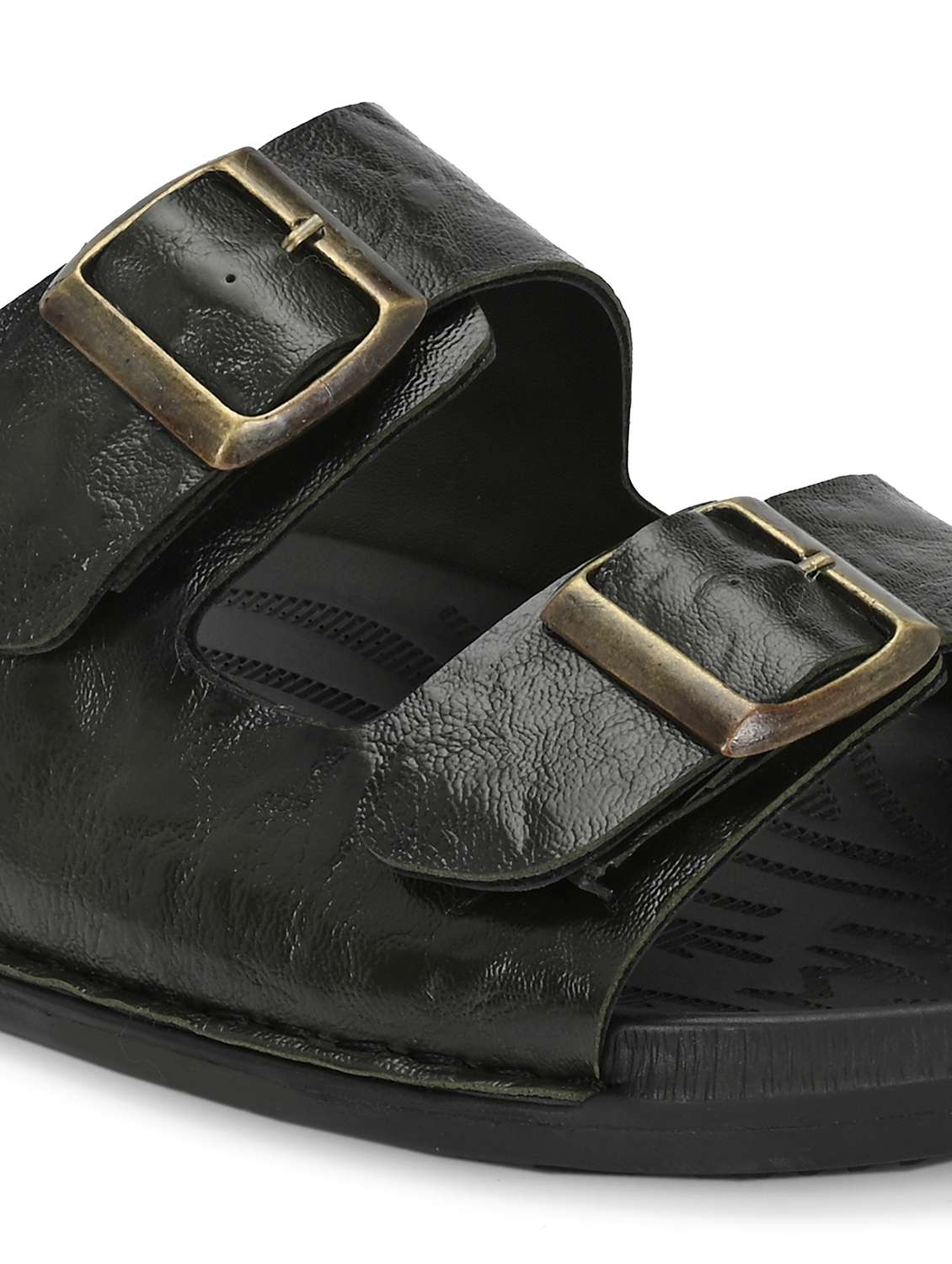men's olive synthetic slip-on sandal - 22018921 - Standard Image - 5