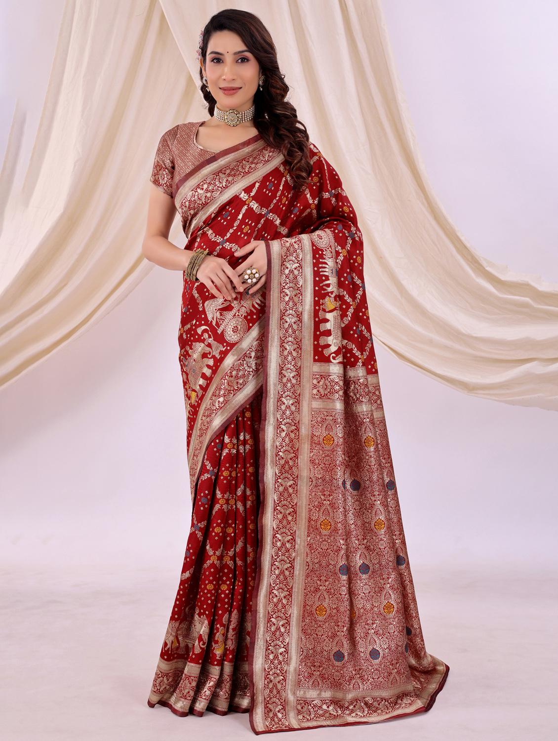 women self design banarasi saree with blouse - 22018944 -  Zoom Image - 0