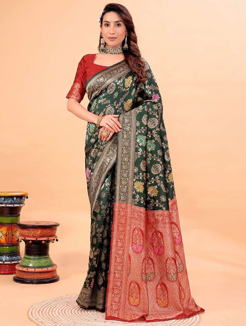 women self design banarasi saree with blouse - 22018950 -  Zoom Image - 0