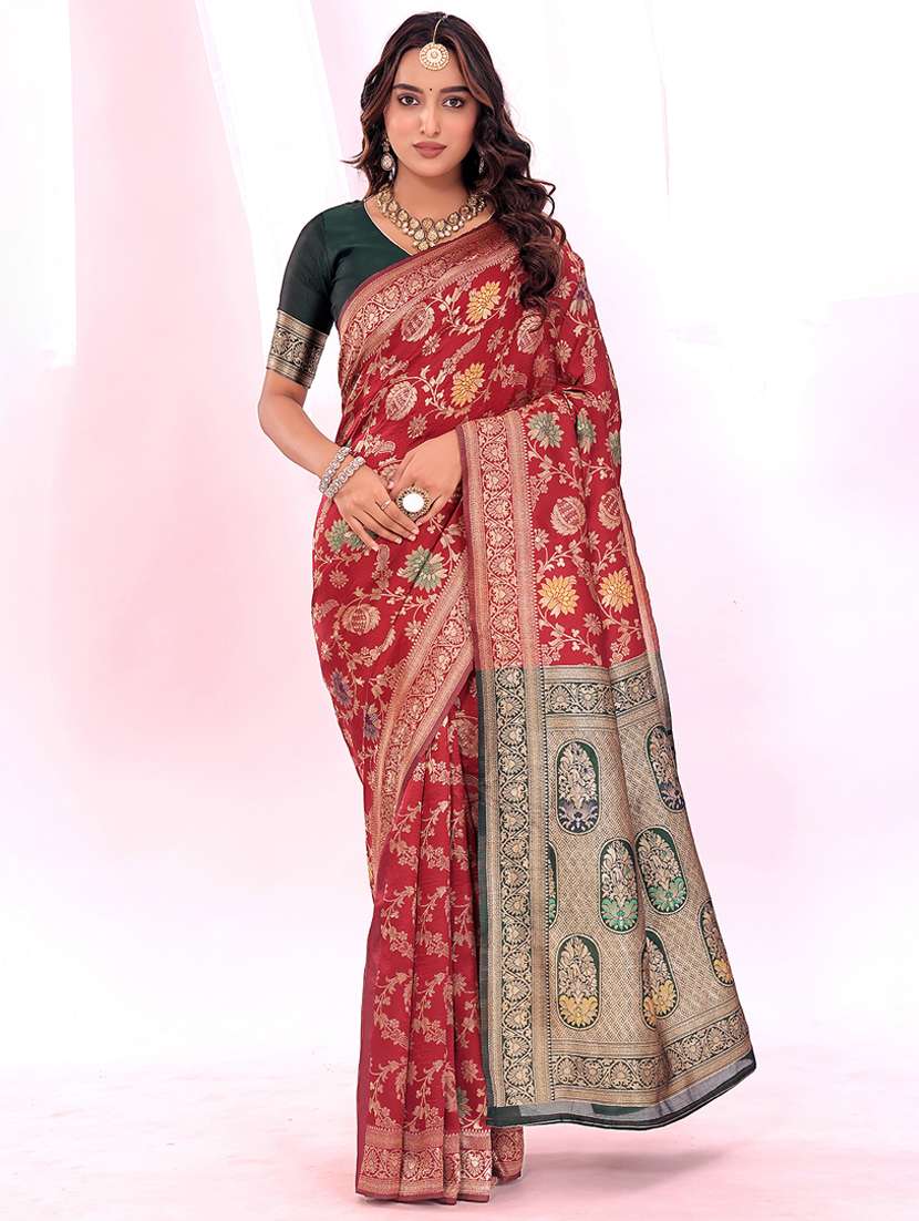 women self design banarasi saree with blouse - 22018951 -  Zoom Image - 0