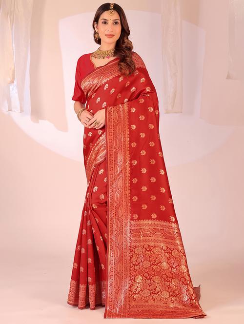 women self design banarasi saree with blouse - 22019033 -  Standard Image - 0