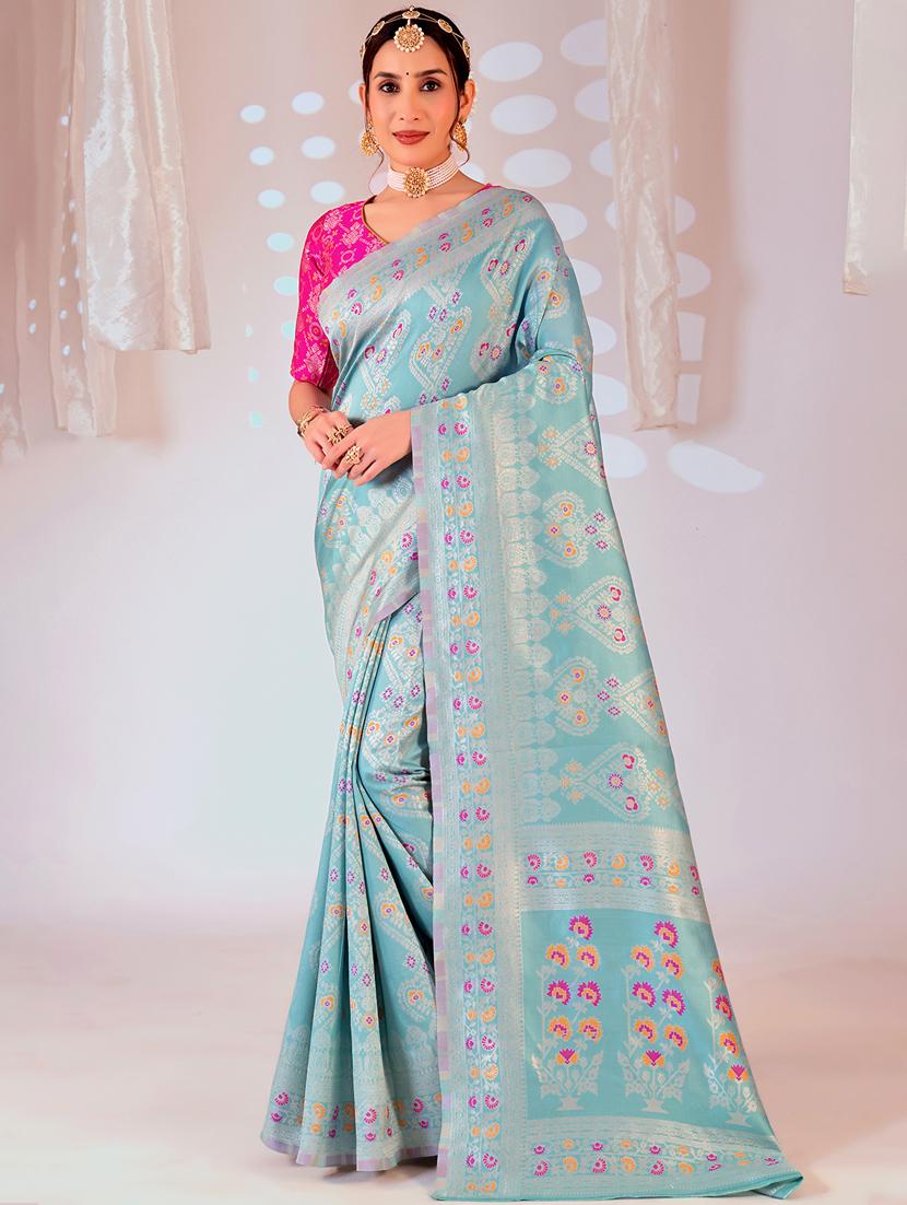 women self design banarasi saree with blouse - 22019097 -  Zoom Image - 0