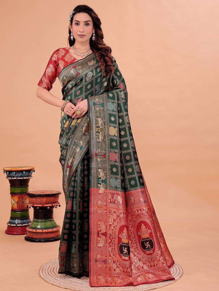 women self design banarasi saree with blouse - 22019109 - Zoom Image - 0