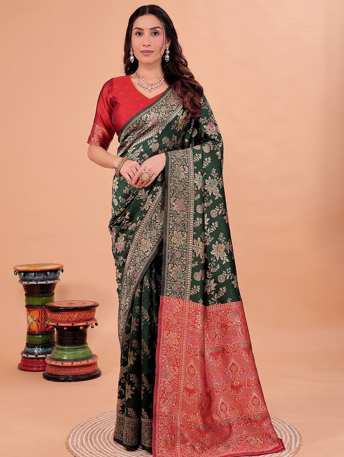 women self design banarasi saree with blouse - 22019117 - Zoom Image - 0