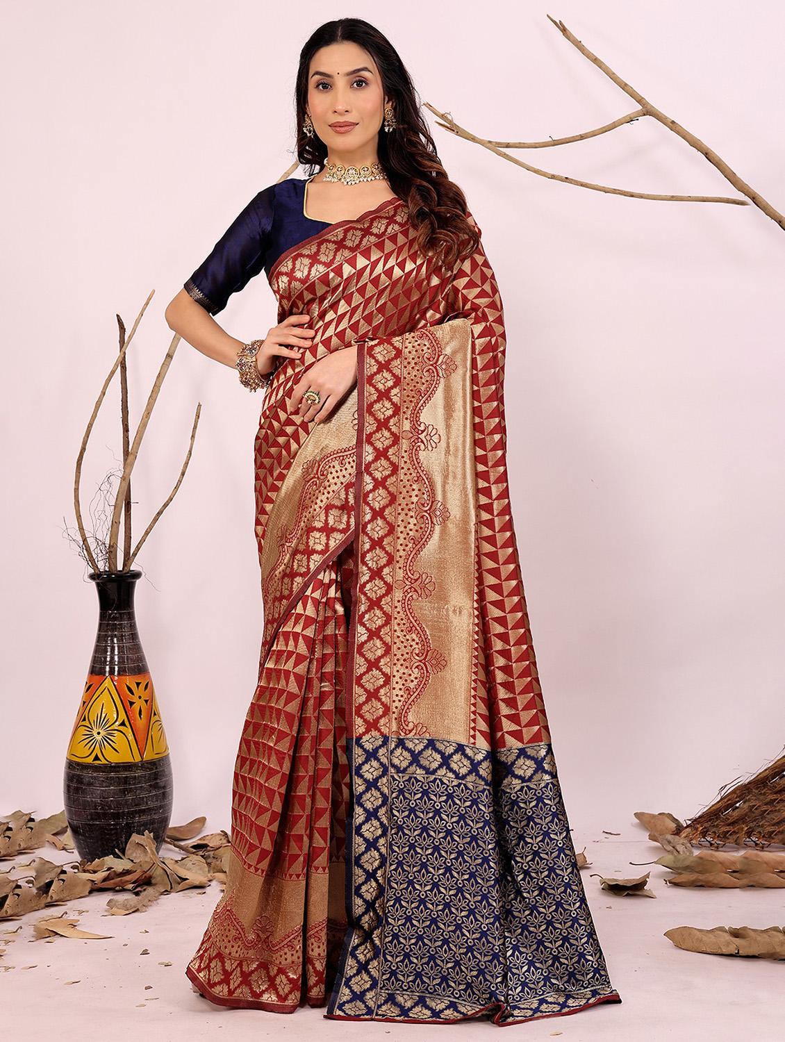 women self design banarasi saree with blouse - 22019140 - Zoom Image - 0